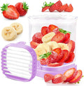 Creative Strawberry Slicer, Detachable Cutter with Push Plate (Purple)