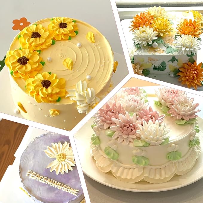 6 Pcs Cake Decorating Tips, Rose Flower Piping Tips Set with Coupler, 304 Stainless Steel Icing Nozzles for Buttercream Frosting, Cookie, Pastry, Dessert Baking for Home Bakers (79/80/81/402/402L)