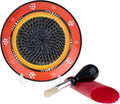 Ceramic Grater Plate Set – Handmade 4-Piece Press & Natural Grinder for Garlic, Ginger, Cheese & Spices – Decorative Hand Dish (Black/Orange)