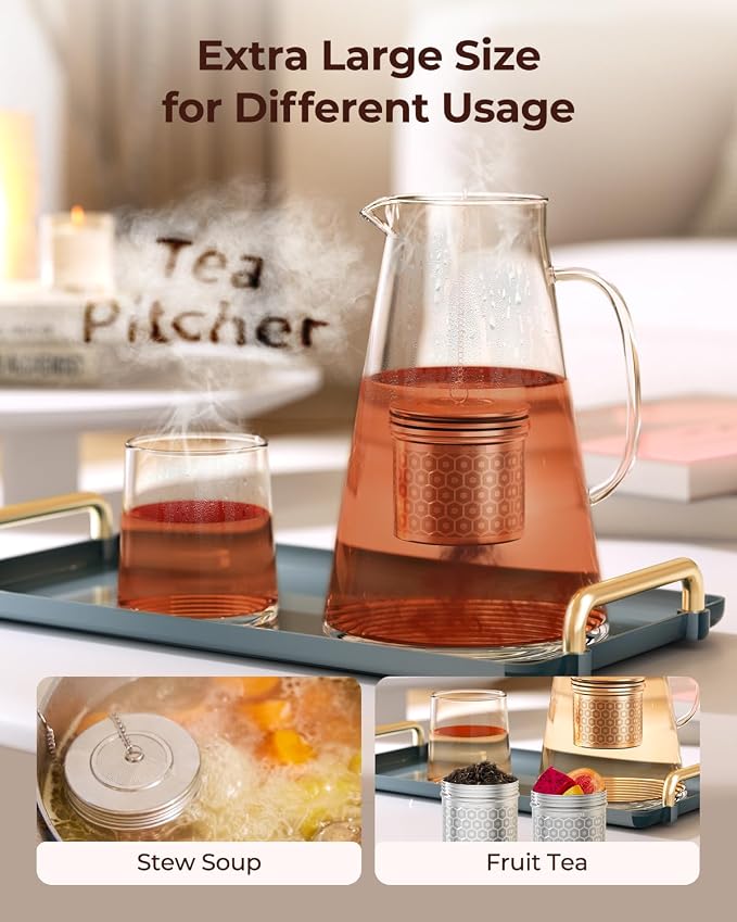 Extra Large Tea Infuser for Loose Tea & Spice Ball for Cooking | 304 Stainless Steel Tea Strainer Fine Mesh Large Tea Ball 3.2” x 3” Loose Leaf Tea Steeper for Teapot Pitcher Kettle
