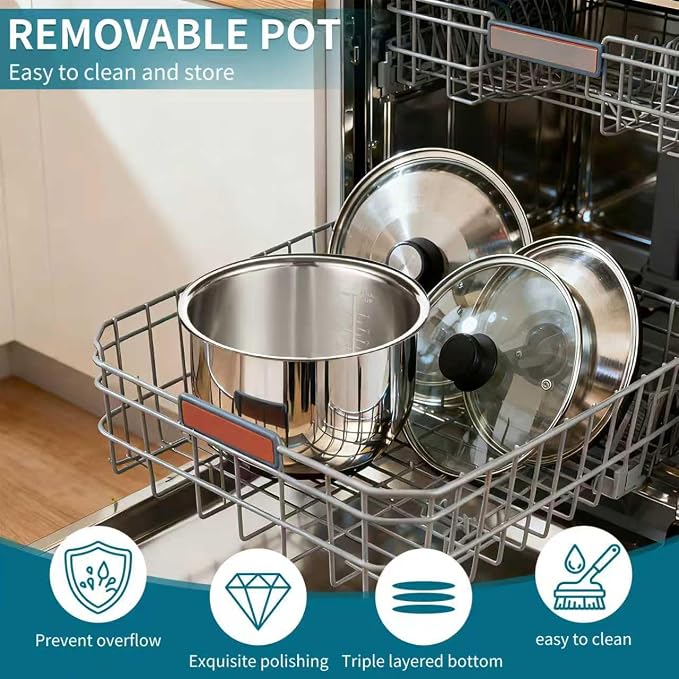 5.5-cup stainless steel inner pot - compatible with Tiger JBV-A10U model. made of 304 stainless steel. No rice cooker included.