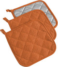DII Basic Terry Collection Quilted 100% Cotton, Potholder, Spice, 3 Piece