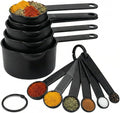 11 Pcs Measuring Cups And Spoons Set - Plastic Nesting For Dry Liquid Ingredients Engraved Markings Kitchen Baking