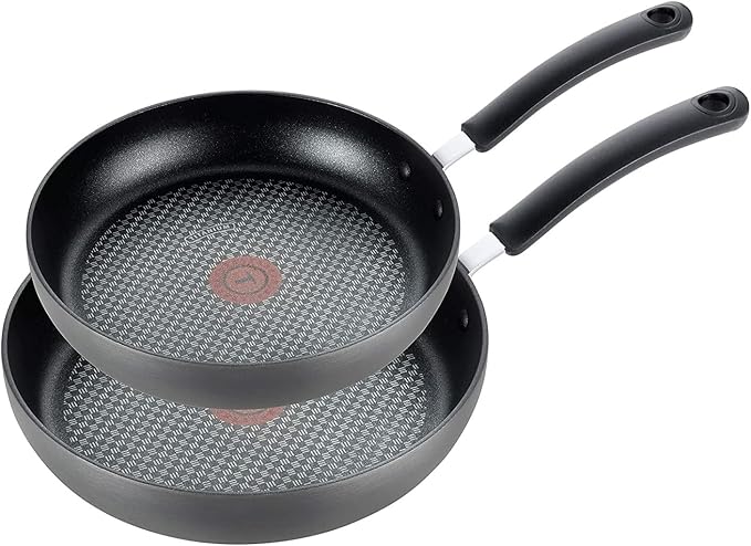 T-Fal Ultimate Hard Anodized Nonstick Fry Pan Set, 2-Pack, 8, 10 in, Onyx