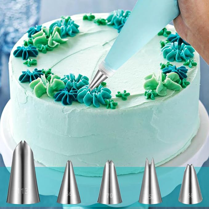 5pcs Leaf Piping Tips, Leaf Shape Piping Tip for Cupcakes, Stainless Steel Ruffle Tips, Cake Supplies for Baking And Decorating, Flower Nails Cake Cookies Frosting Decorating Tools