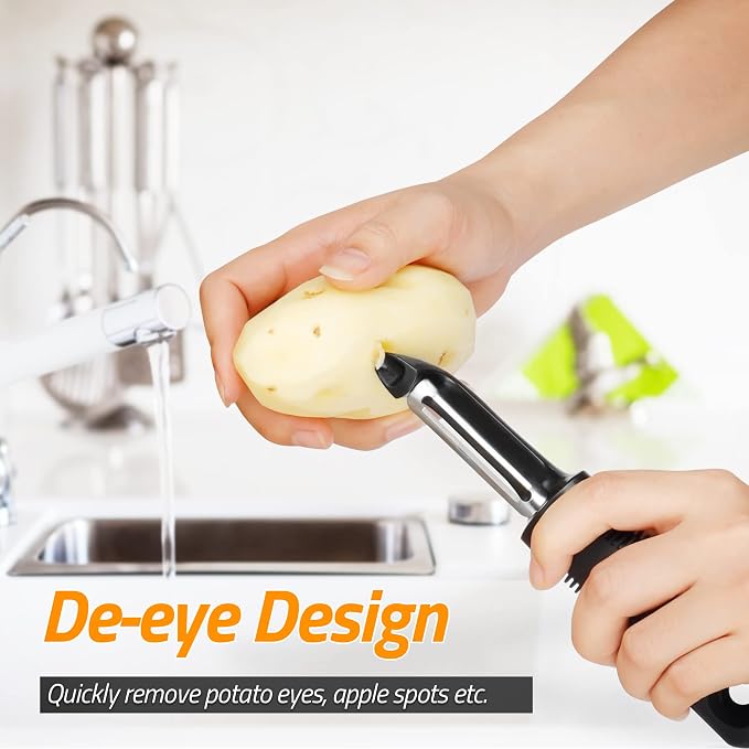 -BINGBING- Vegetable Peeler, Stainless Steel Potato Peeler with Sharp Blade | Kitchen Gadget, Handheld Fruit Peeler, for Carrot, Apple, Cucumber, Daily Cooking Tool