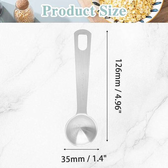 2Pcs Stainless Steel Measuring Spoons, 2/3 Tbsp | 2 Tsp | 10 mL | 10 cc, Metal Single Measuring Spoon, For Coffee Powder, Grains & Loose Tea