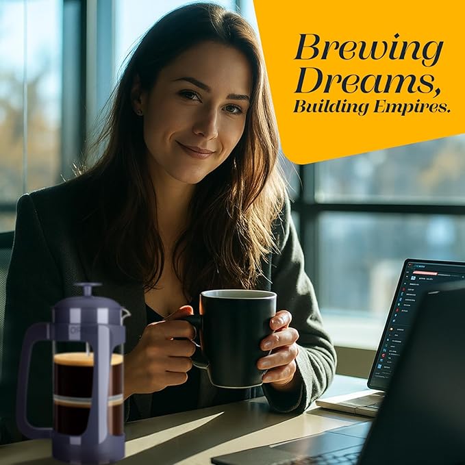 ESPRO P3 French Press Coffee Maker, 32oz, Blue, Double Micro Filter Press | Grit-Free Coffee Press, Thicker Borosilicate Heat Resistant Glass french press, Tea Press, Easy Coffee Brewer, Tea Brewer