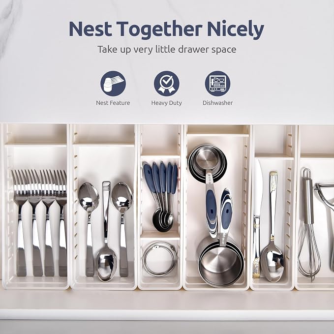 U-Taste Measuring Cups Spoons Set, 18/8 Stainless Steel, 10Pc/Midnight Blue | Upgraded Thickened Handle, Reinforced Welded Joints, Nested Stackable Design, Metal Measure Set for Kitchen Baking Cooking