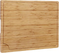 GarveeHome 24 in Extra Large Bamboo Cutting Board for Kitchen, Heavy Duty Wood Kitchen Stovetop Cover Chopping Board with Side Handles and Juice Groove, 100% Organic Bamboo