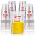 50 PACK Plastic Measuring Cups, 32 oz (1000ml) Disposable Mixing Cups, Measurement ratios: 2:1, 3:1, 4:1, Perfect for Epoxy Resin, Paint Mixing, Art DIY