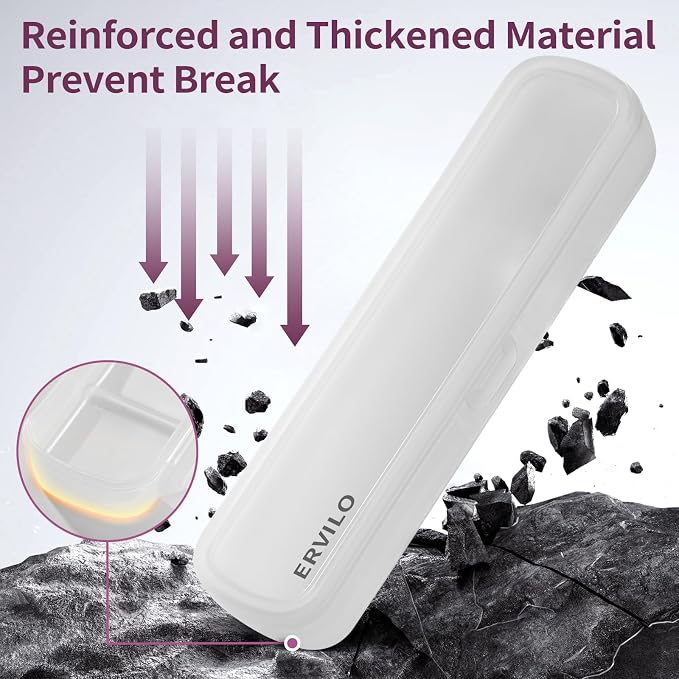 Travel Utensils with Case, Stainless Steel Portable Cutlery Set, Lunch Box Silverware for Work Camping Picnic, Reinforced Case with Snap-Lock Closure, Include Fork Spoon Knife Chopsticks, Silver