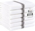 Homaxy 100% Ring Spun Cotton Kitchen Towels 6 Pack, Black Stripe | 15 x 25 Inch, Highly Absorbent Dish Towels for Kitchen Drying, Reusable Cleaning Cloths, Soft Tea Towels with Hanging Loop