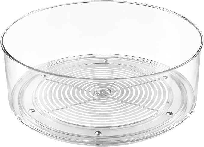 Refrigerator Lazy Susan, Round Clear Turntable Organizer, Lazy Susan | Lazy Susan Organizer, Plastic 360 Degree Rotating Lazy Susan for Fridge, Food Storage Container for Kitchen,1pcs