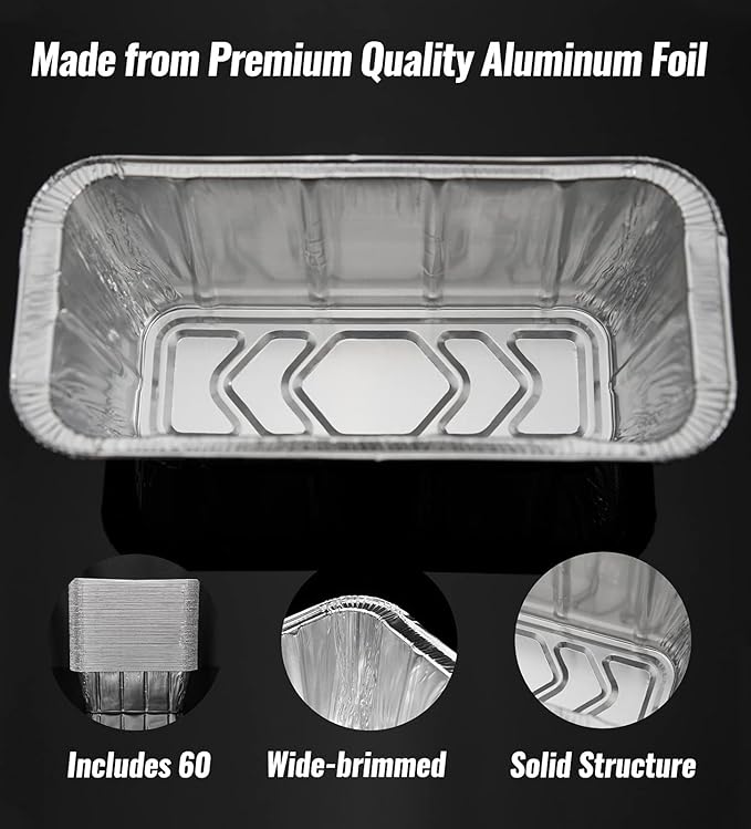NUPICK 60 Pack Grease Cup Liners for Blackstone, Griddle Accessories for Blackstone 17"/22"/30"/28"/36" Griddle, Easy Cleaning Disposable Aluminum Grease Traps & Drip Pans for Blackstone Catcher, 5017 | Griddle Accessories for Blackstone, 5017 Disposab...
