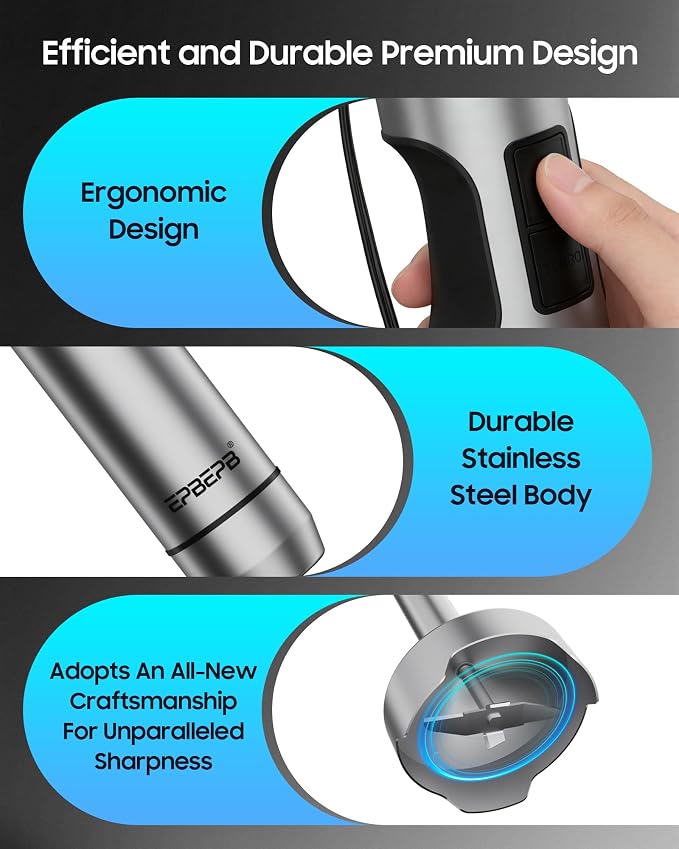 Handheld Immersion Blender, Wired, 11-Speed Adjustable, 1000W Pure Copper Motor, Gift-Box Packaging, Perfect For Smoothies And Soup Mixing, Essential Kitchen Helper