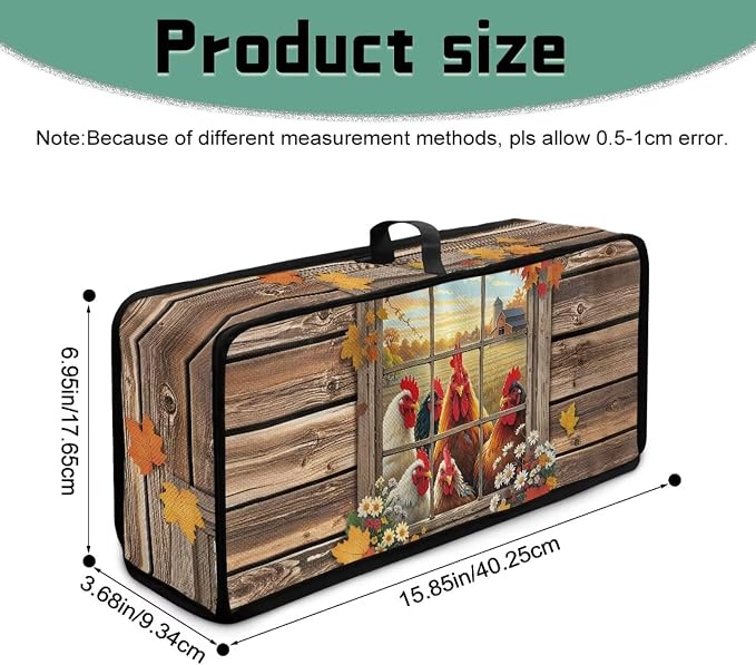 ZDCUSTOM Window Rooster Toaster Cover 2 Slice Long Slot Two Slice Bread Maker with Handle Thin Toaster Dust Cover Fingerprint Protection Kitchen Accessories