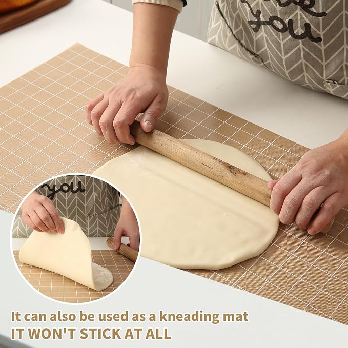 Silicone Baking Mat Roll 12IN*5FT Free Cutting, Non-Slip Pastry Mat, Non-Stick Reusable Air Fryer Liner, Oven Liners, Counter Mat, Freeze Dryer Mat, Easily Cut to Size Fit All Ovens Pans Tins Dishes