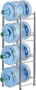 LIANTRAL Water Cooler Jug Rack, 5 Gallon Water Jug Holder Water Bottle Storage Rack, 5 gallon water bottle holder, water jug holder, 4 Tiers, Silver | 4-Tier Silver,Heavy-Duty Steel,Rustproof,Easy Assembly,Floor Protection,Save Space, Detachable,Perfec...