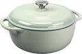 Lodge Essential Enamel Cast Iron Dutch Oven 6 Quarts - Perfect for Bread Baking, Braising, Marinating & Slow Cooking, Features Moisture-Sealing Lid & Dual Handles, Kitchen Essentials, Desert Sage
