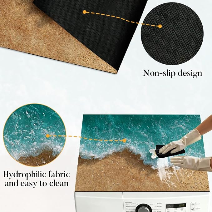 Stovetop cover protective mat, Mediterranean kitchen decor | Heat Resistant Cooktop Protector Mat with Non-Slip Backing, Scratch Protection and Countertop Drying Mat.