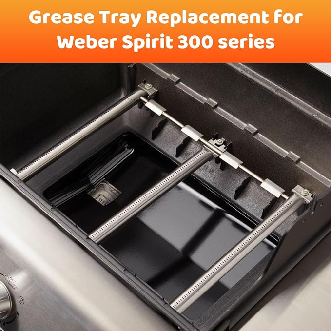Uniflasy 69804 Grease Tray with 67047 Catch Pan for Weber Spirit 300 Series Gas Grills,Spirit E310 E320 E330 S310 S320 S330 Grills,Drip Tray with 10 Pack Aluminum Foil Liner,Replace Weber 69804 67047 | Spirit E310 E320 E330 S310 S320 S330 Grills,Drip T...