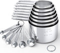 Stainless Steel Measuring Cups & Spoons Set,Coffee Scoop Spoon | Kitchen Gadgets for Cooking & Baking,Set of 13