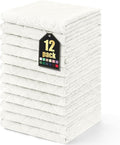 Homaxy 12 Pack Super Soft Absorbent Dish Cloths, 13" x 19", White | Coral Velvet, Nonstick Oil Fast Drying Microfiber Cleaning Cloth, No Lint Dishcloths for washing and drying