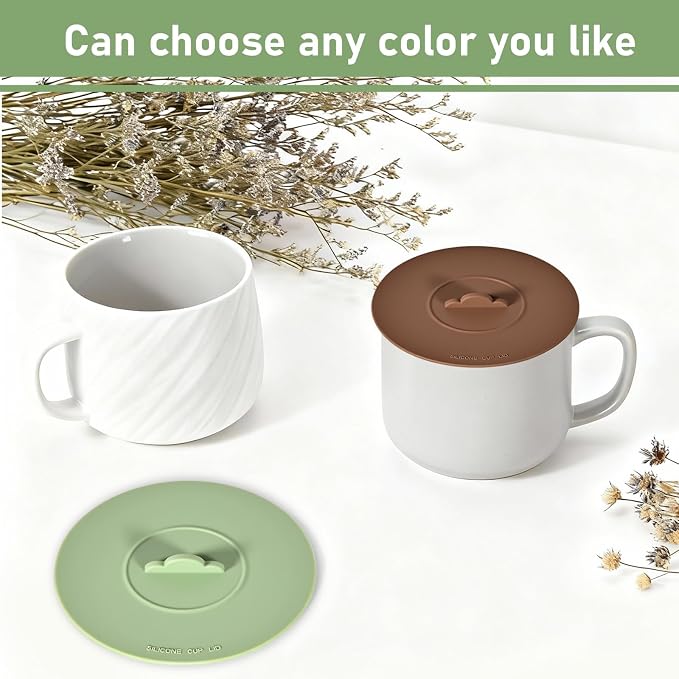 4 Pack Silicone Cup Covers,Multicolored Silicone Lids,Silicone mug cover | Mug Covers for Mugs, Cups, Tea Pots,Cup Lids for Coffee & Tea