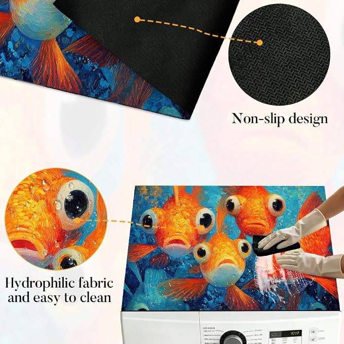 Stove top covers for electric stove 28.3 x 20.5 Inch Colorful Fish Cluster Art Stove Top Covers for Electric Stove Ocean Theme