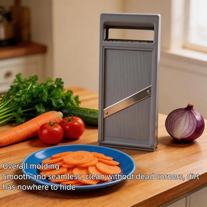 Handheld vegetable Slicer Potato Slicer, Suitable for Potatoes, Carrots, Zucchini, Cucumbers, Onions, Eggplants, Suitable for Making Potato Chips and Using Vegetable French (Grey)
