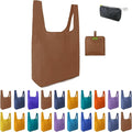 BeeGreen Reusable Grocery Bags 20 Pieces Kitchen Bags Bulk Foldable-Machine Washable with Zipper Storage Pouch 20 Packs
