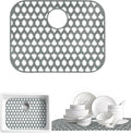 Silicone Kitchen Sink Protectors Mats - 12" 13" 14" 16" 18" 19" 21" 22" 24" 25" 26" 28" 30", Heat Resistant, Machine-wash (21”x16”, Rear Drain)