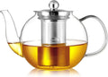 CNGLASS 600ml Glass Teapot with Removable Infuser,Clear Tea Kettle Stovetop Safe,Blooming and Loose Leaf Tea Maker