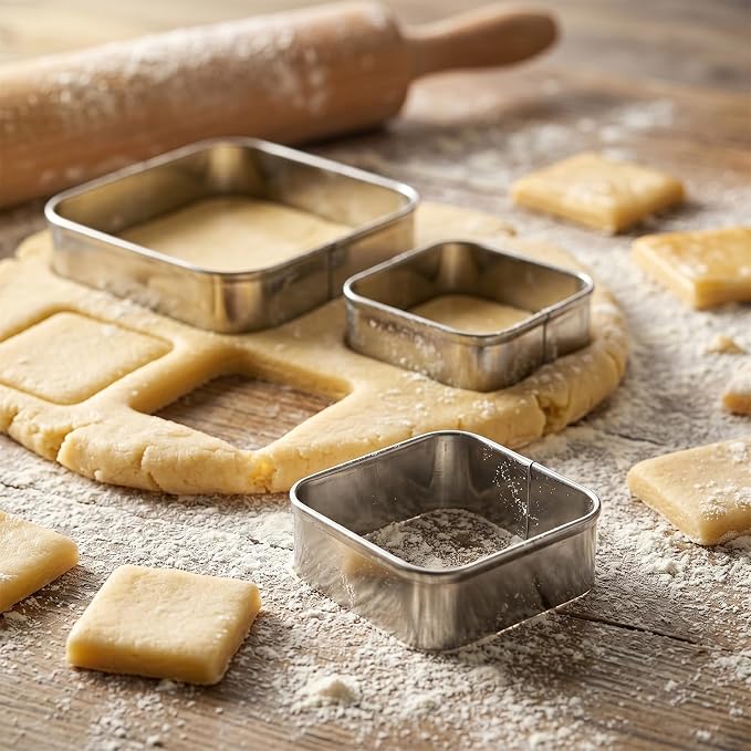 Rounded Square Cookie Cutter Stainless Steel Plaque Cookie Cutters Geometric Frame Cookie Cutters Shapes Molds for Baking 1 Inch Depth