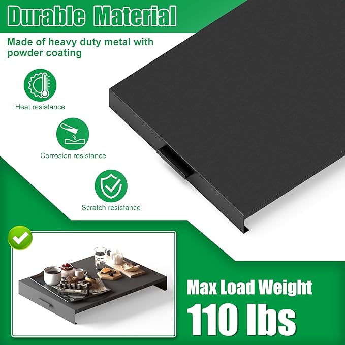 Forestchill Stove Top Cover, Heavy Duty Metal Gas Stove Cover Board with Handles, 30"L x 22"W x 3"H Noodle Board for Cooktop, Gas/Electric Stove, Expanding Kitchen Space & Easy to Clean