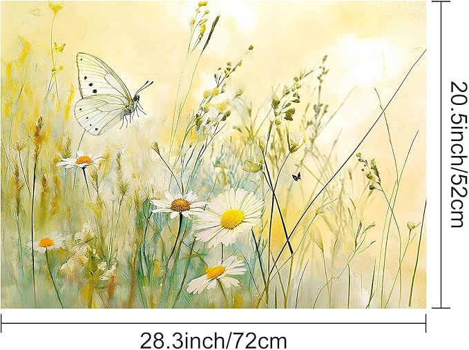 HOMETITUTE Butterfly Meadow Stove Top Cover 28x20 Daisy Heat Resistant Mat