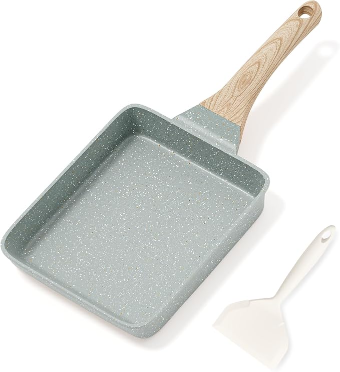 Caannasweis Granite Tamagoyaki Pan Japanese Breakfast Omelette Egg Pan | Nonstick Omelette Skillet Frying Pan Egg & Tamagoyaki Cooker Suitable for Gas Stove & Induction Cookware, PFOA PFOS Free