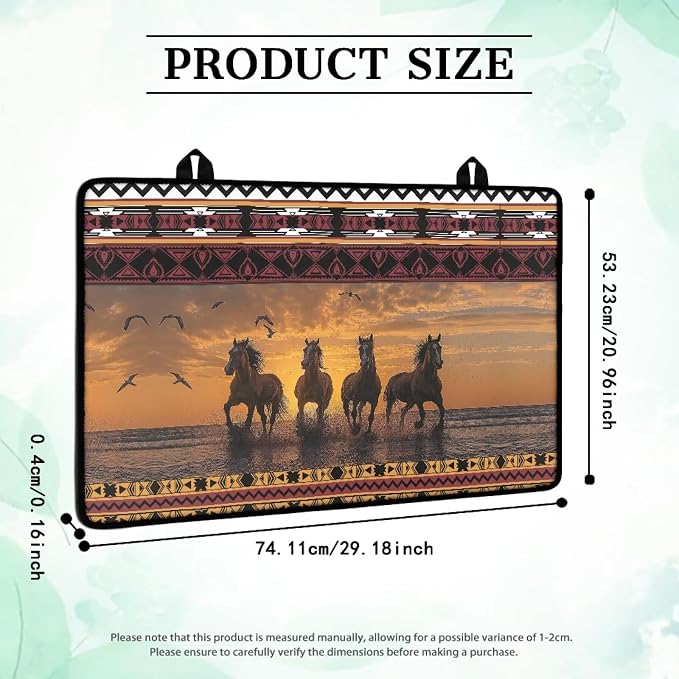 Aztec Horse Electric Stove Top Cover,Black Cat Stove Cover for Glass Top Electric Stove,Astrology Heat Resistant Flat Top Stove Mat Countertop Protector