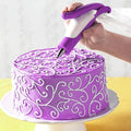 WAFJAMF Cake Decorating Pen Kit Pastry Icing Piping Bag Set Purple | Handheld control stainless steel tips for cupcakes, cookies, fondant; easy DIY baking tools for beginners