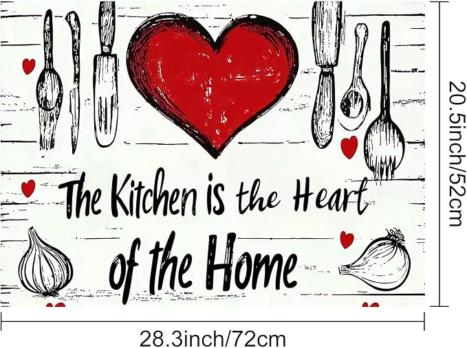 HOMETITUTE Heart Stove Top Cover 28x20 Rustic Diatomite Heat Resistant Mat