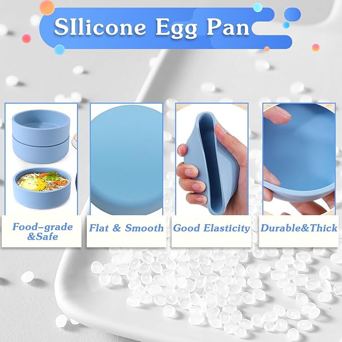 3Pcs ZHYEEDAA Air Fryer Egg Mold,Silicone Egg Molds, Individual Egg Bite Maker Reusable Egg Molds, Microwave Egg Cooker, BPA Free, Dishwasher Safe (Round3)