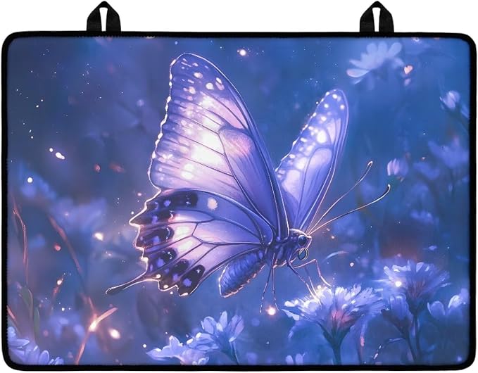 Butterfly Purple Stove Top Cover for Electric Stove, Multifunctional Stove Mat, Heart Resistant Cooktop Cover, Folding Range Top Cover, Countertop Dust Protection Cover, 30 x21 Inches