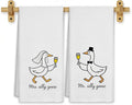 Funny Bride and Groom Goose Kitchen Towels, Wedding Newlyweds Gifts for Couples Dish Tea Towels for Kitchen Decor, Just Married Gifts Decorative Hand Towel for Bathroom, 16x24 Inch Set of 2