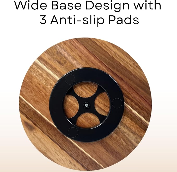 Wooden Lazy Susan for Table Top 12 Inch, Acacia Turntable Spice Organizer