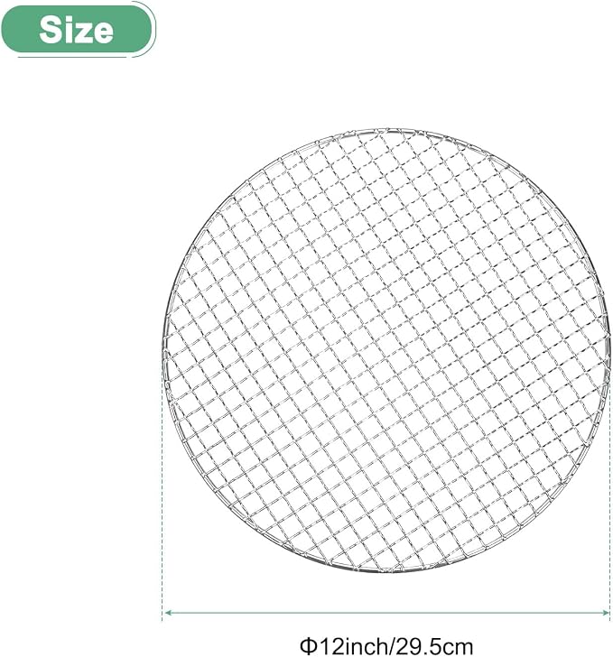M METERXITY Cooling Rack, 12" Round Stainless Steel Baking Rack for BBQ/Cooking/Roasting/Grilling/Steaming/Drying, Wire Cooling Rack for Baking [Silver]
