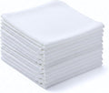 Flour Sack Shop Towels, White Cotton Cleaning Towels 14" x 12", Pack of 12 Reusable Absorbent Towels for Garage, Automotive, Workshop, Kitchen Cleaning, Polishing, Dusting & Multi-Purpose Use