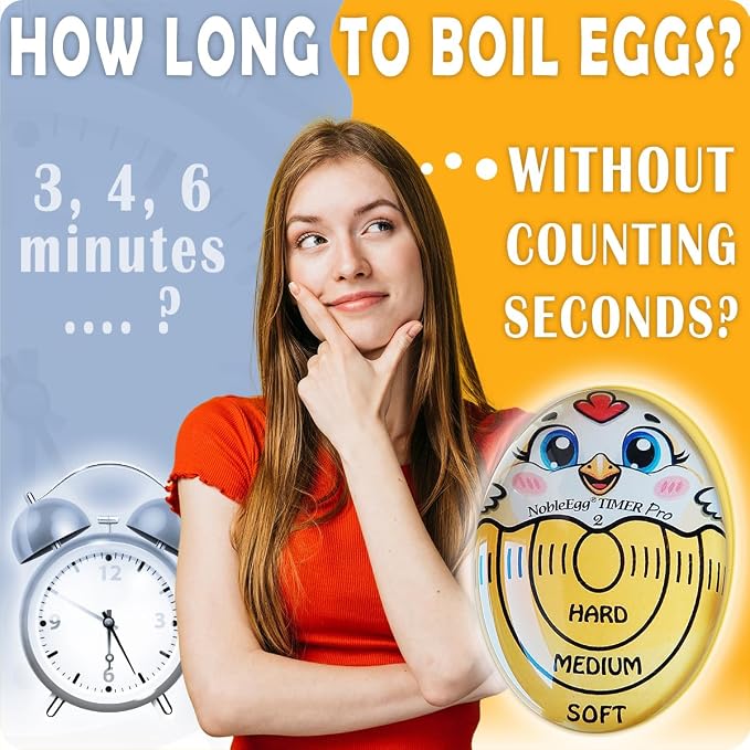 Nobleegg Egg Timer Pro2 Boiler Hard Medium Soft Boiled Eggs Changes Color Yellow Certified