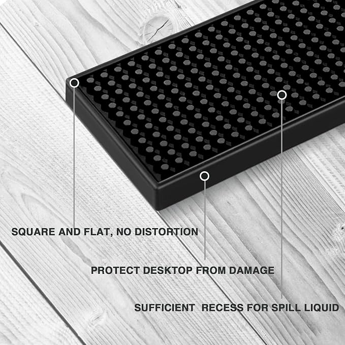 17.5x3.5 inches Long PVC Bar Rail Mat Non-Slip Serving Spill Mat (Pack of 2)