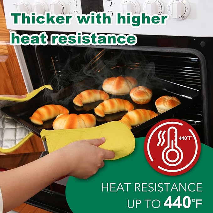 Joyhalo 6 Pack Pot Holders for Kitchen Clearance | Cotton Oven Holder with Great Heat Resistance, Potholders Sets for Kitchen, Countertops, Hot Pots and Pans,Yellow